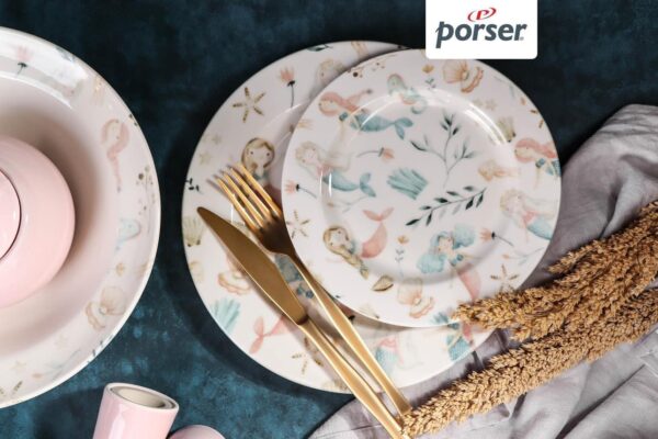 ⁦طقم عشاء  45 قطعة مدور، ماركة بورسر التركية، خامه ستون وير⁩ - الصورة ⁦6⁩