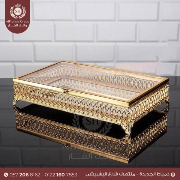 ⁦صينيه برجل والغطاء ذهبي ص SH⁩ - الصورة ⁦2⁩