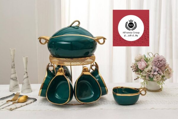 ⁦طقم مج شوربه بالكاسه  9 ق جديد⁩ - الصورة ⁦2⁩
